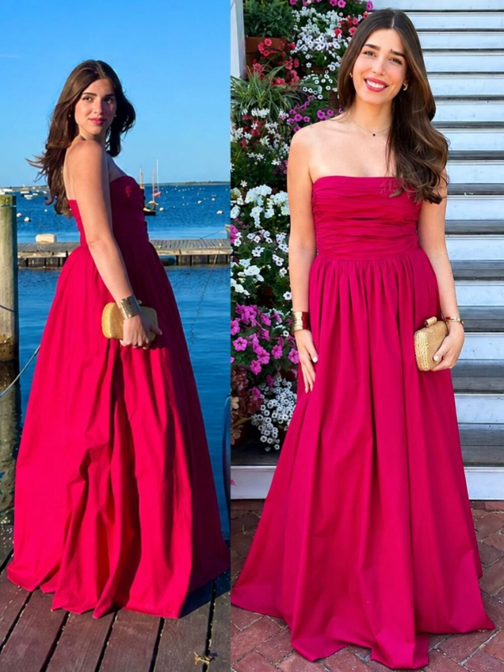Reformation Kastoria Dress Rhubarb Pink Maxi Gown Size 6 - Picture 2 of 10